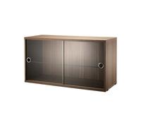 String Cabinet vitrina con puertas correderas de cristal String Nogal. 78x30 cm