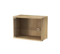 String Cabinet vitrina con puertas correderas de cristal String Roble. 58x30 cm