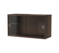 String Cabinet vitrina con puertas correderas de cristal String Roble oscuro. 78×30 cm