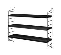 String Estantería String Pocket. fresno teñido de negro fresno teñido de negro