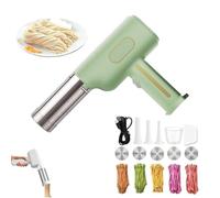 String Hopper Maker Electric 5-in-1 Cordless Handheld Pasta Maker with Interchangeable Molds, Portable Noodle Machine for String Hoppers, Spaghetti, Linguine & More (Cyan)