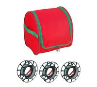 String Light Storage Organizer, Holiday Light Winding System, 26.5cm Christmas Lights Holder with 3 Reels, 600D Oxford Cloth Tear Resistant Bag with PVC Window for Attic Garage Moving