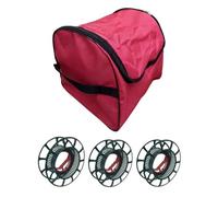 String Light Storage Organizer, Holiday Light Winding System, 26.5cm Christmas Lights Holder with 3 Reels, 600D Oxford Cloth Tear Resistant Bag with PVC Window for Attic Garage Moving