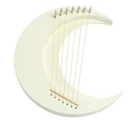 String Lyre Harp, Wooden Moon Lyre-Harp, 7-String Musical Instrument, Portable Crescent Lyre-Harp with Tuner, Lightweight Travel Harp for Beginners, 30x28x2.5cm/11.81x11.02x0.98
