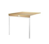 String Mesa plegable String Roble-patas de metal blancas