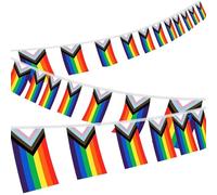 String String - String String Stringa In Tessuto | Rainbow Pennant Banner Fands | Rainbow Bunting Banner | Guirnalda De Bandera Colorida Para Orgullo LGBT, Decoración Para Fiesta, Evento