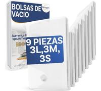 Stringari Bolsas Vacio Ropa paquete de 9 piezas: 3 L 80x60-3 M 70x50-3 S 60x40 - Bolsas al Vacio Ropa Premium Quality para almacenamiento