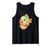 Stringfish Comer Ramen Fideos Kawaii Lindo Divertido Camiseta sin Mangas