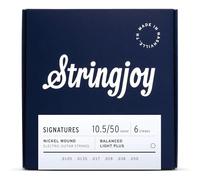 Stringjoy BAL105 Signatures - Cuerdas de guitarra con herida de níquel, calibre 10.5-50, luces equilibradas y calibrador, cuerdas de guitarra eléctrica para tono mejorado, juego de 6 cuerdas para