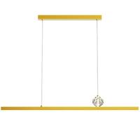 Strip Pendant Chandelier with Crystal Decoration and Light Gold Metal Finish Ceiling Lighting for Dining Living Room, Kitchen Island