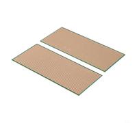 Stripboard PCB - Paquete de 2 placas de circuito impreso de cobre de una sola cara para prototipos, 6,5 x 14,5 cm, 1,2 mm de grosor, 2,54 mm de espacio entre agujeros, placa Perf sin cortar