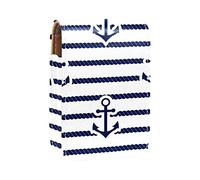 Stripe Anchor Ocean - Estuche portátil para pintalabios para viajes, mini caja de almacenamiento de lápiz labial con espejo para mujeres y mujeres, bolsa de cosméticos de cuero, Varios colores, 9.5x2x7 cm/3.7x0.8x2.7 in