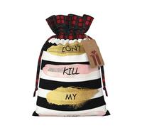 Stripe Don'T Kill My Vibe - Bolsa de regalo artesanal de arpillera con cordón, una elegante bolsa de regalo textil perfecta para cualquier ocasión