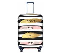 Stripe Don't Kill My Vibe - Funda protectora para maleta, elástica, lavable, antiarañazos, ajuste de 18 a 32 pulgadas, White, XL