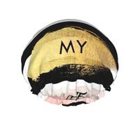 Stripe Don'T Kill My Vibe - Gorros de ducha para mujer, elásticos y reutilizables, doble capa impermeable, gorros de ducha de baño