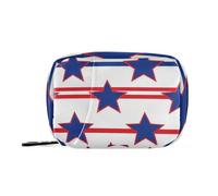 Stripe Stars - Bolsa de primeros auxilios del Día de la Independencia del 4 de julio con compartimentos desmontables, organizador portátil de píldoras para bolso