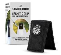 Stripebird - Clip magnético para Toalla de Golf (Negro sigiloso) - (imán de la más Alta Resistencia) - Fácil Acceso a la Toalla de Golf Mientras Haces Golf - Se Fija al Carrito de Golf, Palos o Cubo