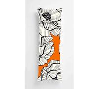 Striped Flower Body Pillow Case Cover 50x150cm, Long Backrest Cushion Pillow Protector with Zipper, Decorative Bedding Pillowcase, Soft Body Pillow Cover for Couch Bedroom Orange