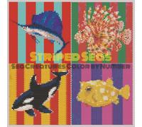 Striped Seas - Sea Creatures Color by Number: Bold Watercolor Marine Animals with Striking Striped Backgrounds for Relaxation and Creative Fun