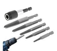 Stripped Screw Removal Tool, Stripped Screws Remover Kit 6 Pieces, Professional Easy Out Nut, High Speed Steel Design, Compact Portable Storage Case for Artists, Black