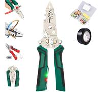 Stripper Twister para cortar cables de tracción, con LED y probador de voltaje audible, cortador pelacables y electricistas integrados y bricolaje (A-1 pieza verde)