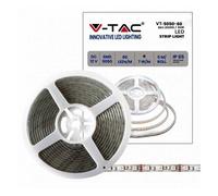 STRISCIA LED VT-5050 100LM/MT 12V STRIP 5MT 7W/MT RGB IP65 (212155)