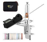 Strixorn Afilador de Cuchillos Profesional, Sistema de Afilado 15-30° con 12 Piedras, para Afilador de Cuchillos de Cocina y Exterior, Uso Manual o en Mesa, Kit de Afilado Completo