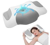 Strixorn Almohada de espuma viscoelástica, almohada ortopédica, cojín cervical contra el dolor con gel de refrigeración, almohada antironquidos, almohada ergonómica para dormir de lado, 62 x 40 cm