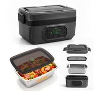 Strixorn Lunch box riscaldato elettrico da 1.2 litro con batteria da 21000 mAh - Lunch box isolato tramite USB con riscaldamento automatico, contenitore in acciaio inossidabile 304 (1.2 L)