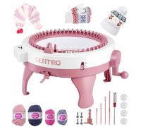 Strixorn SENTRO 48 agujas máquina de tejer con contador de filas, máquina circular Smart Weaving Loom DIY Rotating Double Knit Loom Machine Kits, doble modo máquina para tejer calcetines, gorro y