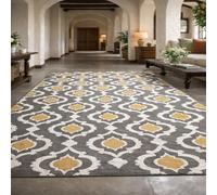 Strloepr Alfombra de decoración de interiores para salón, sala de estar, personalizada, grandes alfombras, tradicional geométrico, gris, blanco, granja, 200 x 365 cm