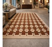 Strloepr Alfombra de decoración de interiores para salón, sala de estar, personalizada, grandes alfombras, geométrica moderna, beige, 200 x 365 cm