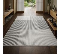 Strloepr Alfombra de decoración para interiores de salón, sala de estar, personalizada, grandes alfombras, moderna, gris, blanco, 200 x 365 cm