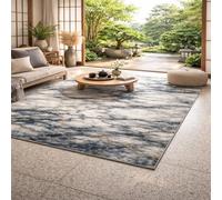 Strloepr Alfombra decorativa moderna, mesas de salón, escritorio de oficina, color blanco, azul, amarillo, gris, 155 x 215 cm