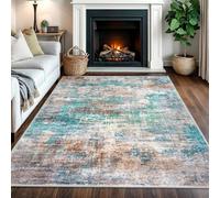 Strloepr Alfombra grande de 1,8 x 2,4 m, abstracta, moderna, gris, verde, azul, marrón, 185 x 245 cm, lavable para salón, dormitorio, apartamento