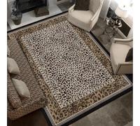 Strloepr Alfombra grande de 1,8 x 2,4 m, geométrica moderna, negra, beige, marrón, gris, 185 x 245 cm, lavable para sala de estar, dormitorio, apartamento