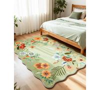 Strloepr - Alfombra grande para salón, dormitorio, comedor, antideslizante, lavable a máquina, diseño floral, verde, rojo, naranja, azul, amarillo, 200 x 280 cm
