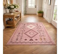 Strloepr - Alfombra grande para salón, dormitorio, comedor, antideslizante, lavable a máquina, geométrica, retro, color rosa, negro, rojo, gris, amarillo, naranja, 200 x 300 cm