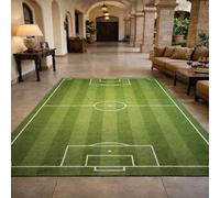 Strloepr - Alfombra grande para salón, dormitorio, comedor, antideslizante, lavable a máquina, moderna, geométrica, verde, blanco, 200 x 365 cm