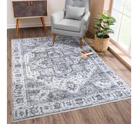 Strloepr - Alfombra para salón, dormitorio, comedor, decoración para el hogar, interior, estilo vintage, gris, blanco neutral, negro oriental, negro, 200 x 250 cm