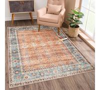 Strloepr Alfombra Salón Cuadros Decoración Interior Modernos Dormitorio Salón,Tradicional, Azul, Beige Vintage Multicolor Patterns,Orange, 185 x 275 cm