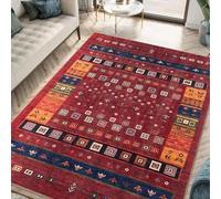 Strloepr Alfombras de área de 140 x 200 cm, Multicolor, Naranja, Amarillo, Azul, Verde, Estampados Modernos, Rojo, 140 x 200 cm, Alfombra Lavable para decoración del hogar, Alfombra de Granja