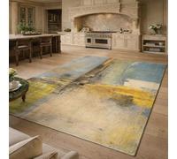 Strloepr Alfombras de área de 55 x 78 pulgadas, verde abstracto, amarillo, azul, beige verde, 140 x 200 cm, alfombra lavable para decoración del hogar, alfombra de granja