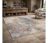 Strloepr Alfombras de área de 59 x 78 pulgadas, azul abstracto, gris, beige, marrón, azul, 150 x 200 cm, lavable, para mesas auxiliares, sala de estar, dormitorio, oficina, escritorio