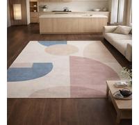 Strloepr Alfombras extragrandes de 6.5 x 12 pies, modernas, abstractas, azules, beige, rosas, lavables, para sala de estar, casa de campo, decoración del hogar, alfombras antideslizantes de 200 x 365