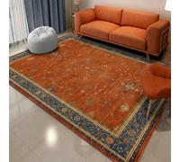 Strloepr Small Rugs 32 x 48 Inch,Vintage Oriental Yellow Floral Black,Orange,80 x 120 cm, Washable Rug Entrance Floor Mat Living Room Bedroom Dining Kitchen