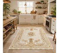 Strloepr Tapis, 120 x 185 cm, diseño beige marrón amarillo, alfombra salón mesa baja Deco tocador dormitorio adolescente niña Clean Girl,