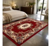 Strloepr Tapis, 120 x 185 cm, diseño rojo beige, alfombra salón mesa baja Deco tocador dormitorio adolescente niña Clean Girl,
