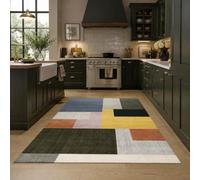 Strloepr Tapis, 120 x 185 cm, Geometría Moderna: Azul Gris Amarillo Negro Rosa Naranja Verde Blanco Marrón, Alfombra Salón Mesa Bass Deco Tocador Dormitorio Chica Clean Girl,
