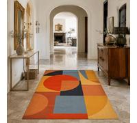 Strloepr Tapis, 120 x 185 cm, Geometría Moderna Naranja Amarillo Gris Marrón Negro, Alfombra Salón Mesa Bass Deco Tocador Dormitorio Adolescente Chica Clean Girl,